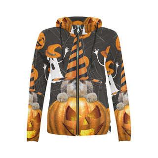 Shih Tzu Halloween V3 All Over Print Full Zip Hoodie for Women - TeeAmazing