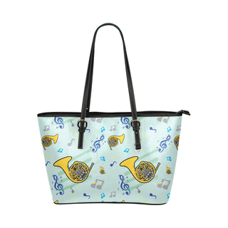 French Horn Pattern Leather Tote Bag/Small - TeeAmazing