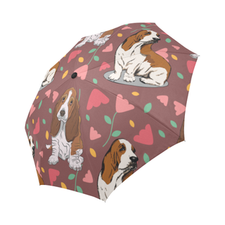 Basset Hound Flower Auto-Foldable Umbrella - TeeAmazing