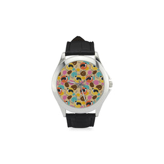 Border Collie Pattern Women's Classic Leather Strap Watch - TeeAmazing