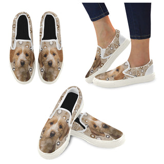 Basset Fauve Dog White Women's Slip-on Canvas Shoes - TeeAmazing