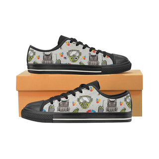 Paintball Black Low Top Canvas Shoes for Kid - TeeAmazing