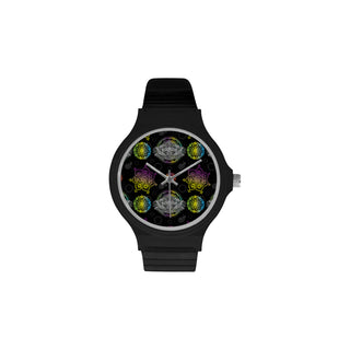 Lotus and Mandalas Unisex Round Plastic Watch - TeeAmazing
