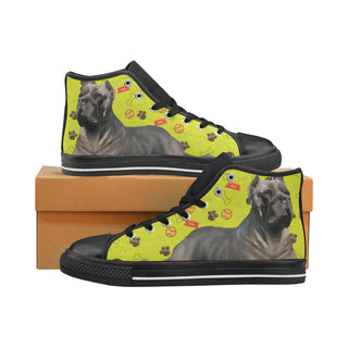 Cane Corso Black High Top Canvas Women's Shoes/Large Size - TeeAmazing