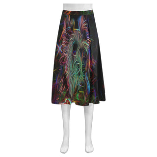 Scottish Terrier Glow Design 1 Mnemosyne Women's Crepe Skirt (Model D16) - TeeAmazing