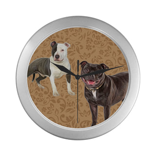 Staffordshire Bull Terrier Lover Silver Color Wall Clock - TeeAmazing