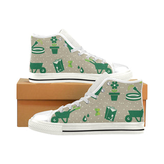 Gardening White Men’s Classic High Top Canvas Shoes - TeeAmazing