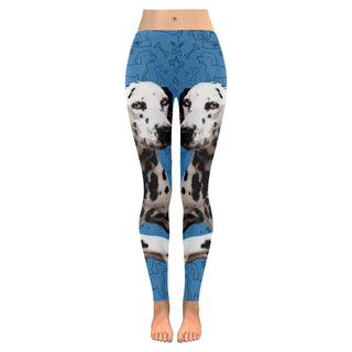 Dalmatian Dog Low Rise Leggings (Invisible Stitch) (Model L05) - TeeAmazing