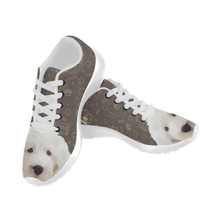 Old English Sheepdog Dog White Sneakers for Women - TeeAmazing