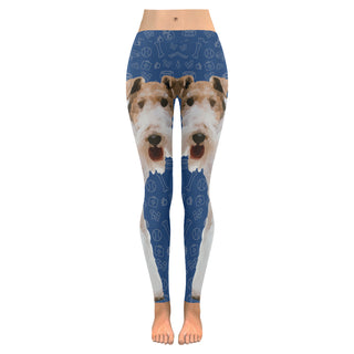 Wire Hair Fox Terrier Dog Low Rise Leggings (Invisible Stitch) (Model L05) - TeeAmazing