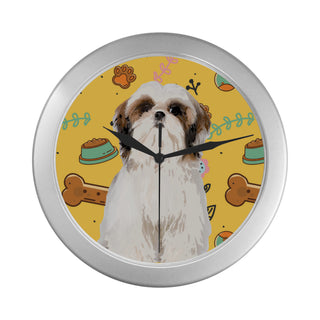 Shih Tzu Dog Silver Color Wall Clock - TeeAmazing