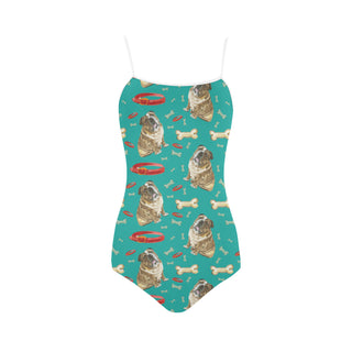 English Bulldog Water Colour Pattern No.1 Strap Swimsuit - TeeAmazing