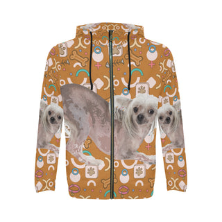 Cute Chinese Crested All Over Print Full Zip Hoodie for Men - TeeAmazing