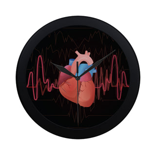 Cardiology Black Circular Plastic Wall clock - TeeAmazing