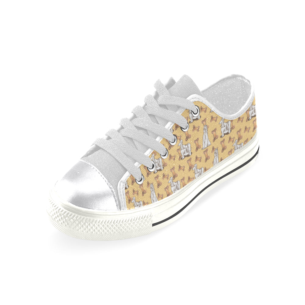 Afghan Hound Pattern White Women's Classic Canvas Shoes - TeeAmazing