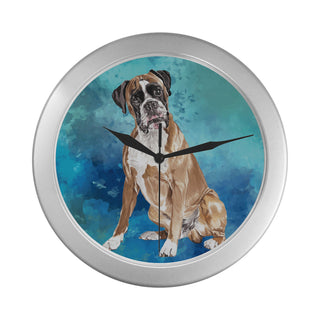 Boxer Water Colour Silver Color Wall Clock - TeeAmazing