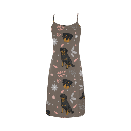 Rottweiler Flower Alcestis Slip Dress - TeeAmazing