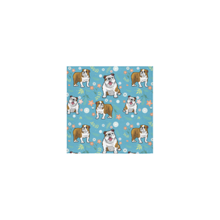 English Bulldog Flower Square Towel 13“x13” - TeeAmazing