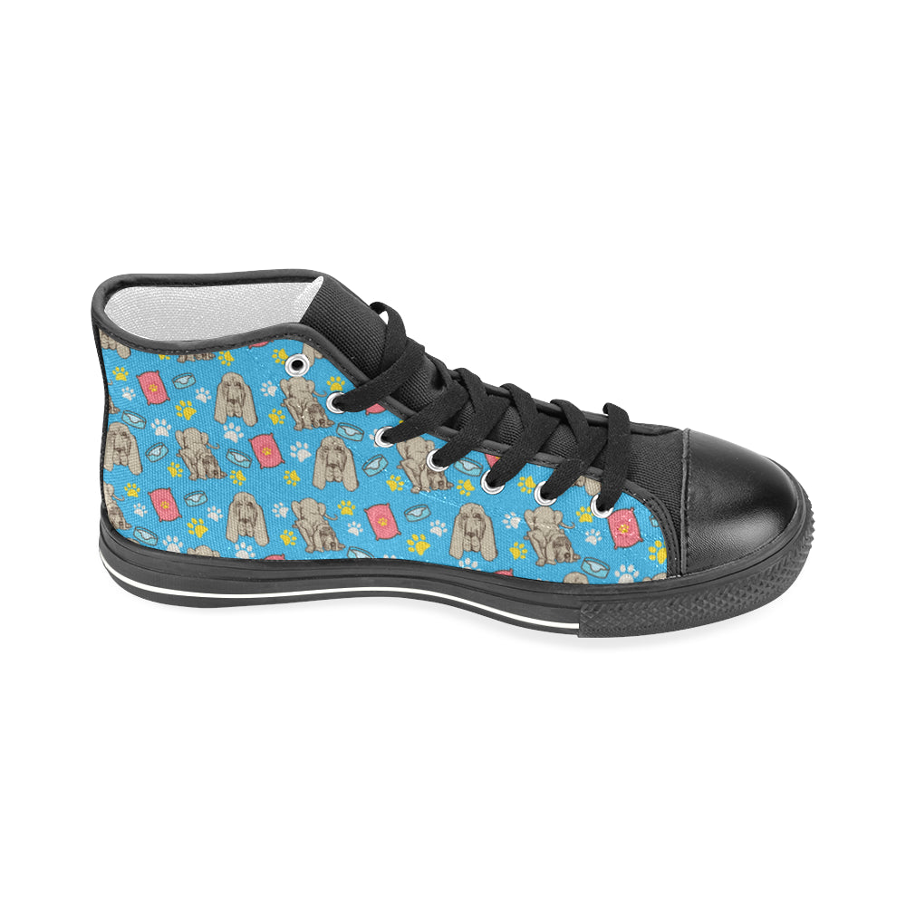 Bloodhound Pattern Black Men’s Classic High Top Canvas Shoes - TeeAmazing