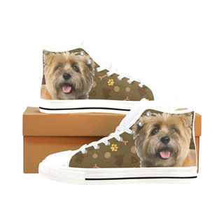 Cairn Terrier Dog White Men’s Classic High Top Canvas Shoes /Large Size - TeeAmazing