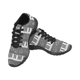 Piano Pattern Black Sneakers for Men - TeeAmazing