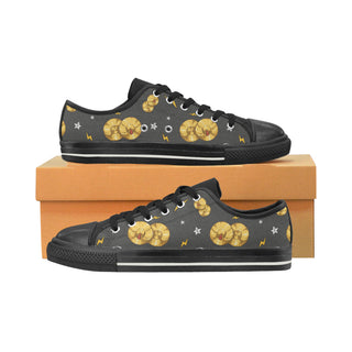 Cymbals Pattern Black Low Top Canvas Shoes for Kid (Model 018) - TeeAmazing