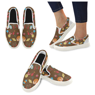 Wrestling Pattern White Women's Slip-on Canvas Shoes - TeeAmazing