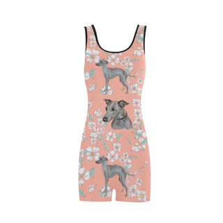 Italian Greyhound Flower Classic One Piece Swimwear (Model S03) - TeeAmazing