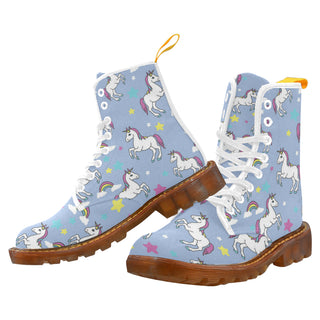 Unicorn Pattern White Boots For Women - TeeAmazing