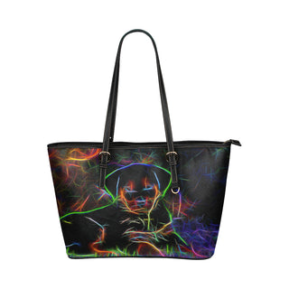 Rottweiler Glow Design 3 Leather Tote Bag/Small - TeeAmazing