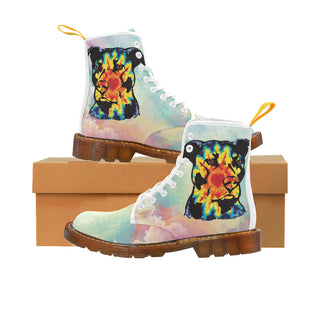 Pit Bull Pop Art No.1 White Boots For Women - TeeAmazing