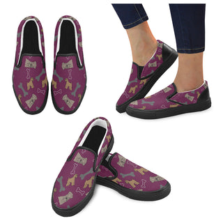 Soft Coated Wheaten Terrier Pattern Black Women's Slip-on Canvas Shoes - TeeAmazing
