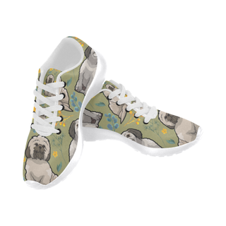 Shih Tzu Flower White Sneakers Size 13-15 for Men - TeeAmazing