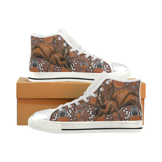 Spider White Women's Classic High Top Canvas Shoes - TeeAmazing