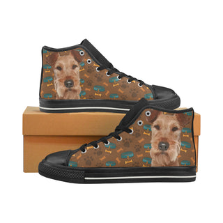 Irish Terrier Dog Black High Top Canvas Women's Shoes/Large Size - TeeAmazing