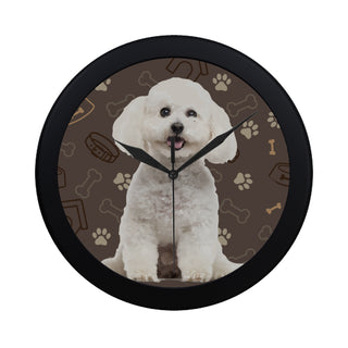 Bichon Frise Dog Black Circular Plastic Wall clock - TeeAmazing