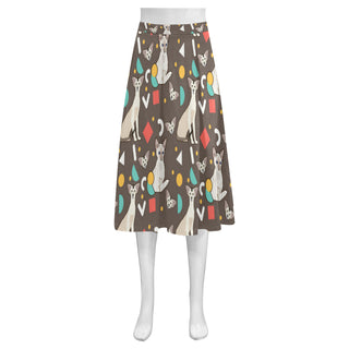Oriental Shorthair Mnemosyne Women's Crepe Skirt (Model D16) - TeeAmazing