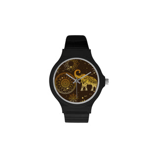 Elephant and Mandalas Unisex Round Plastic Watch - TeeAmazing
