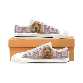 American Cocker Spaniel White Low Top Canvas Shoes for Kid - TeeAmazing