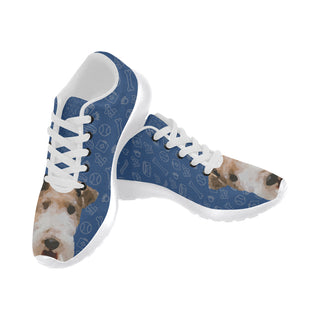 Wire Hair Fox Terrier Dog White Sneakers for Women - TeeAmazing