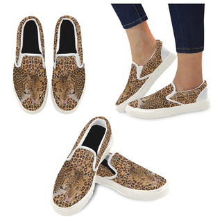 Leopard White Women's Slip-on Canvas Shoes - TeeAmazing