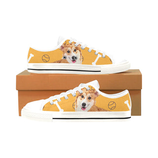 Corgi White Men's Classic Canvas Shoes/Large Size - TeeAmazing