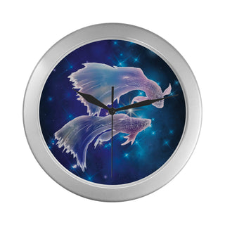 Pisces Silver Color Wall Clock - TeeAmazing