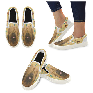 Briard Dog White Women's Slip-on Canvas Shoes - TeeAmazing