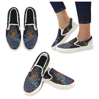 Corgi Glow Design 2 White Women's Slip-on Canvas Shoes - TeeAmazing