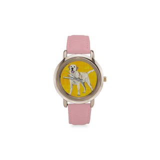 Labrador Retriever Water Colour No.1 Women's Rose Gold Leather Strap Watch - TeeAmazing