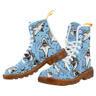 Shark White Boots For Women - TeeAmazing