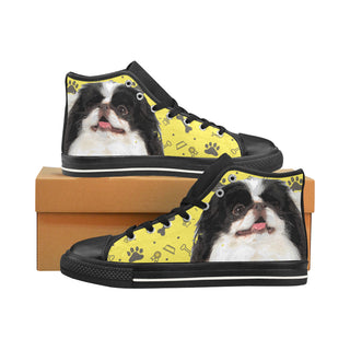 Japanese Chin Dog Black Men’s Classic High Top Canvas Shoes /Large Size - TeeAmazing