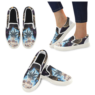 Goku Limit Breaker DBZ White Women's Slip-on Canvas Shoes - TeeAmazing