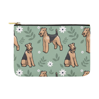 Airedale Terrier Flower Carry-All Pouch 12.5''x8.5'' - TeeAmazing